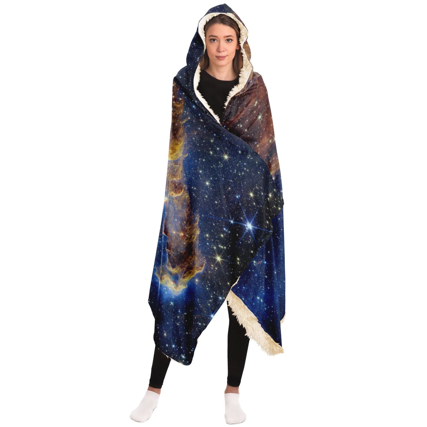 Pillars of Creation JWST Astrophotography Hooded Blanket (Fleece or Sherpa Lined)