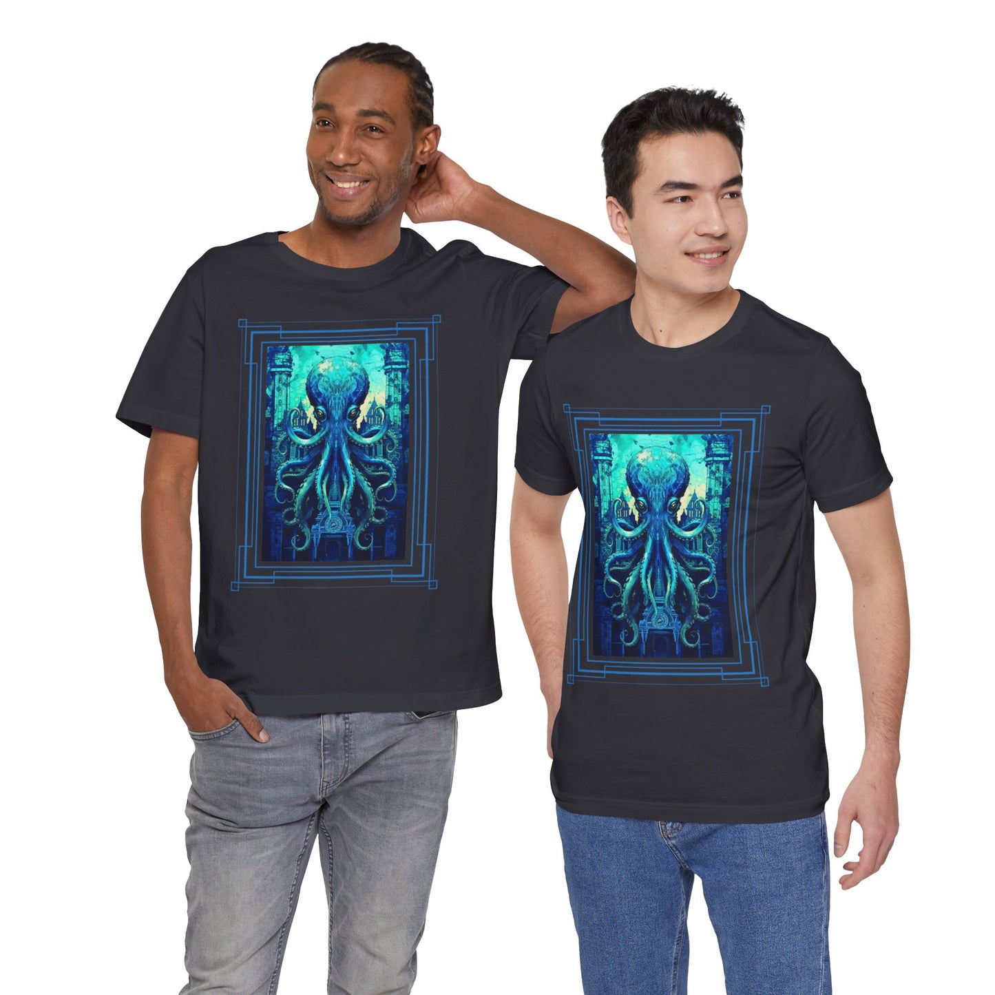 Invasion of the Teal Tentacles Men's Classic Fit Lightweight Jersey T-Shirt