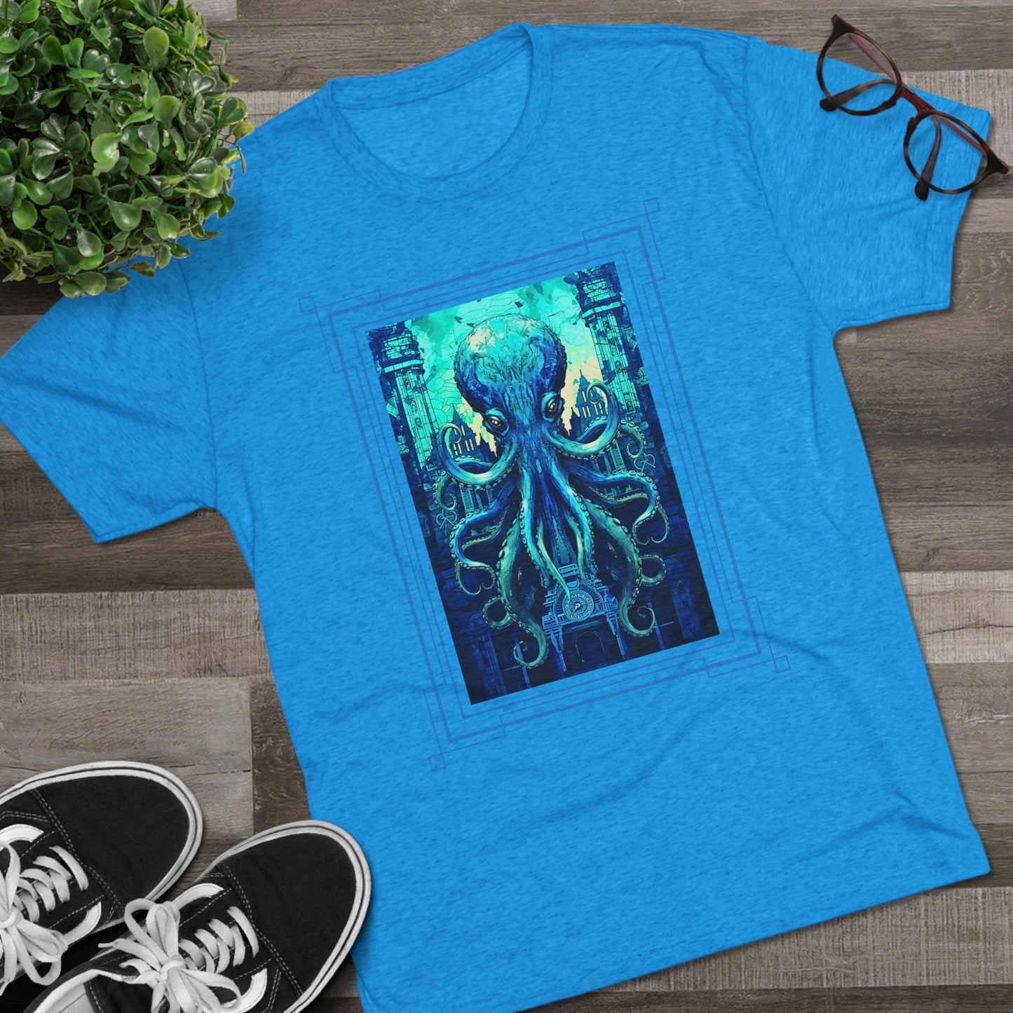 Invasion of the Teal Tentacles Men's Classic Fit Tri-Blend T-Shirt