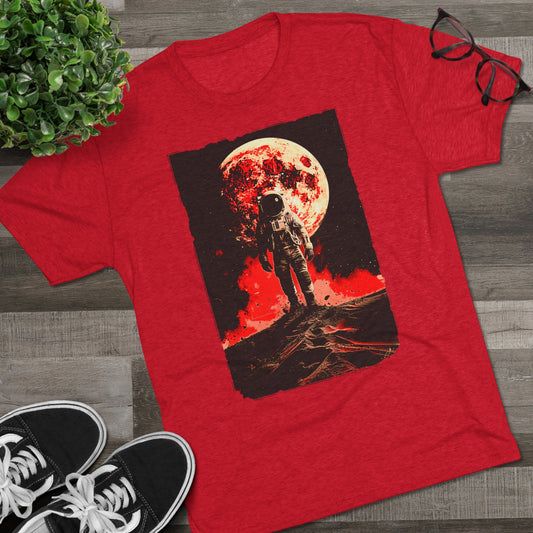 Red Planet Moonlit Space Walk Men's Classic Fit Tri-Blend Crew T-Shirt