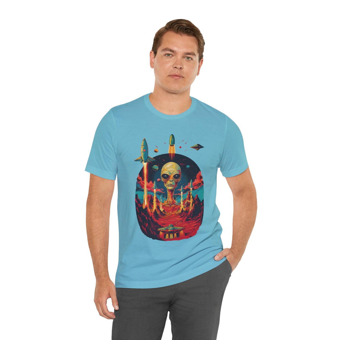 Alien Liftoff Men's Classic Fit Lightweight Jersey T-Shirt