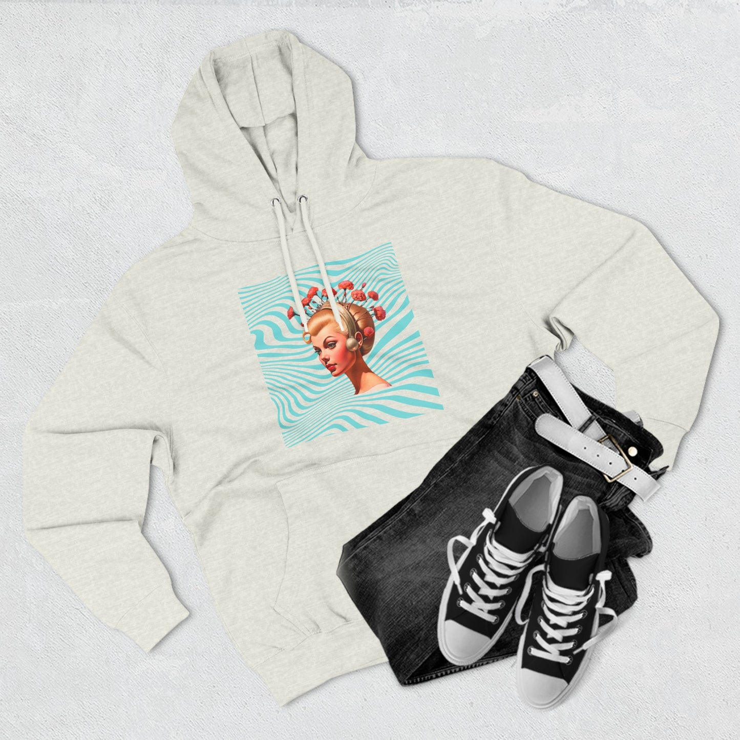 Trippy Dream Girl Three-Panel Fleece Hoodie