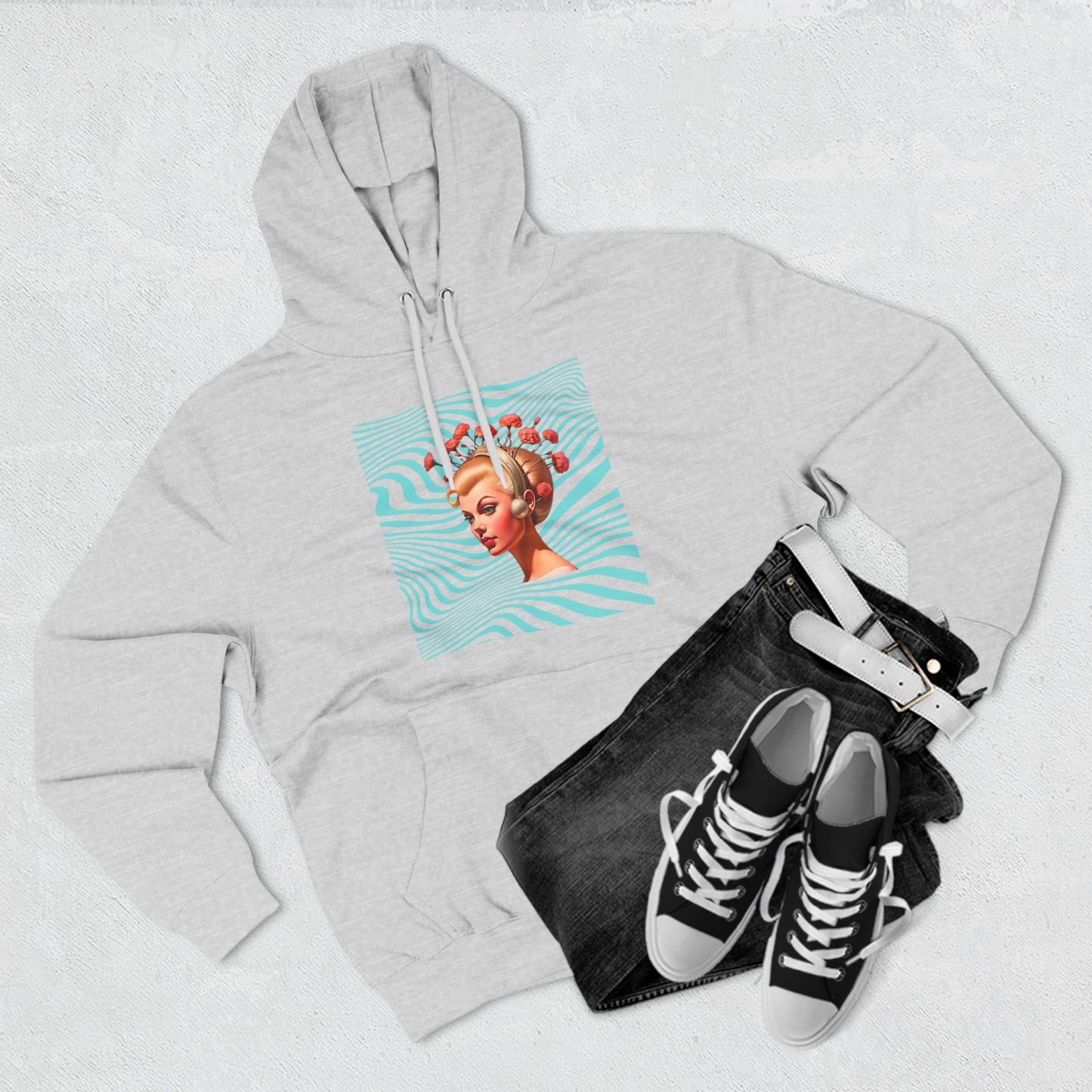 Trippy Dream Girl Three-Panel Fleece Hoodie