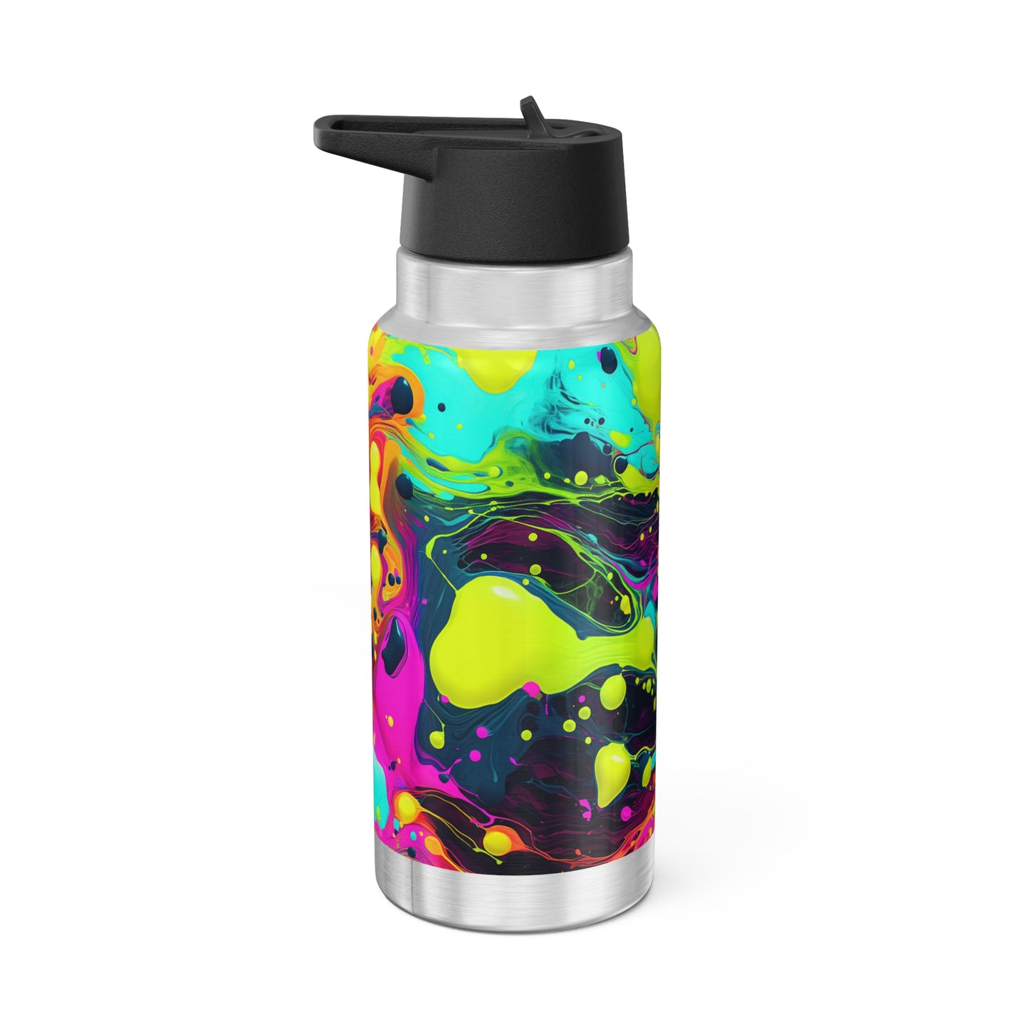 Neon Pour Paint Gator Tumbler, 32oz