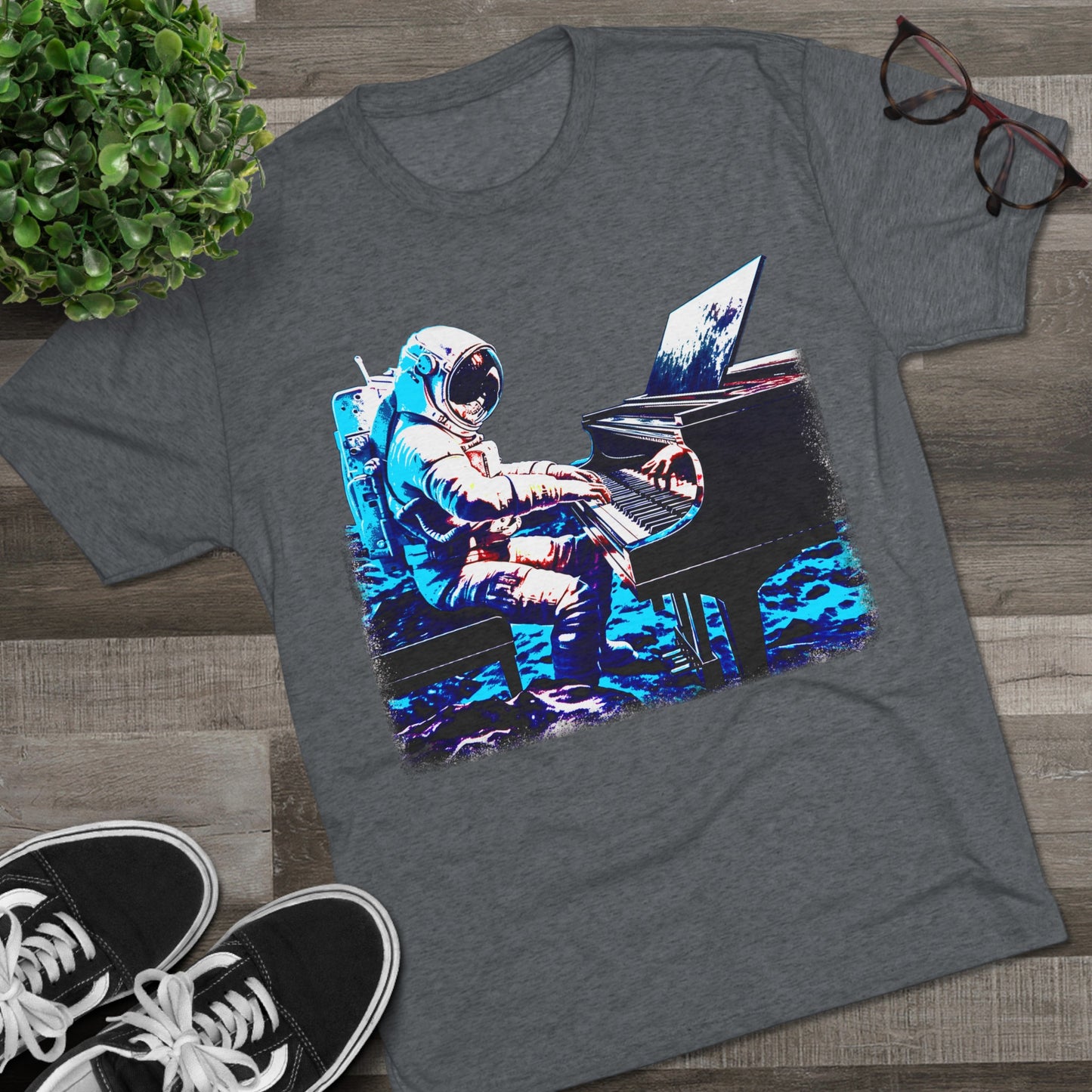 Astronaut's Cosmic Crescendo Men's Classic Fit Tri-Blend T-Shirt