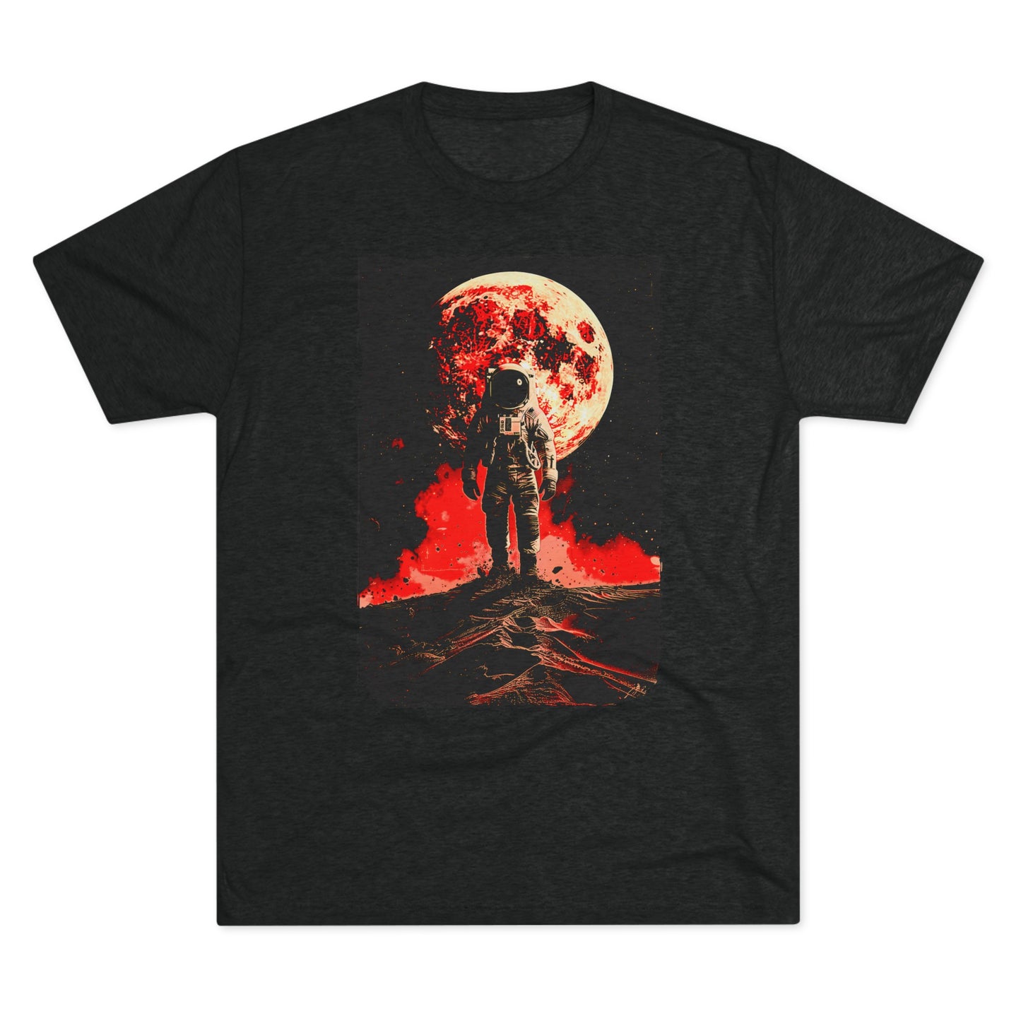 Red Planet Moonlit Space Walk Men's Classic Fit Tri-Blend Crew T-Shirt