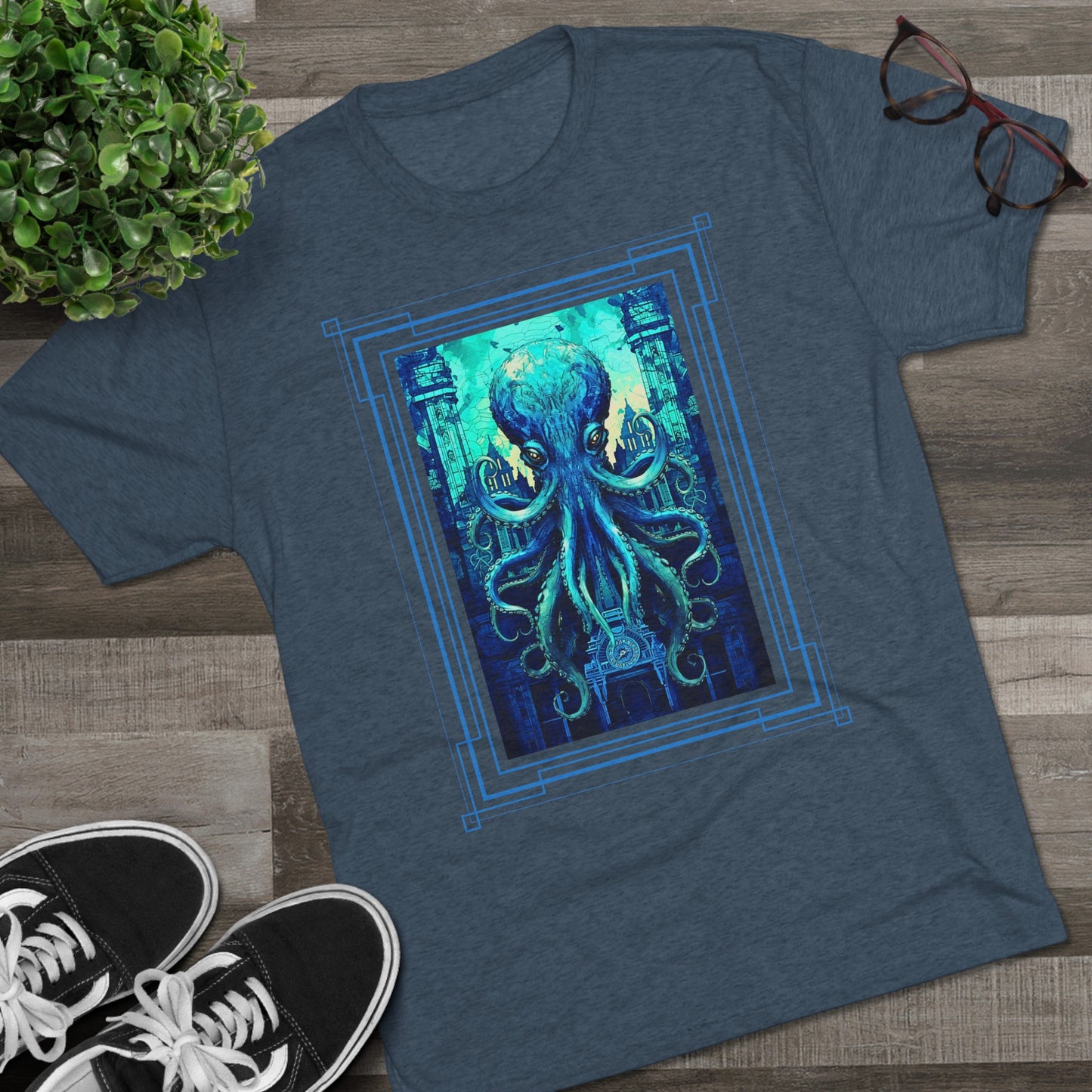 Invasion of the Teal Tentacles Men's Classic Fit Tri-Blend T-Shirt