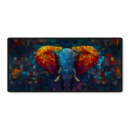 Ethereal Majesty, Stained Glass Elephant Gamer Mousepad