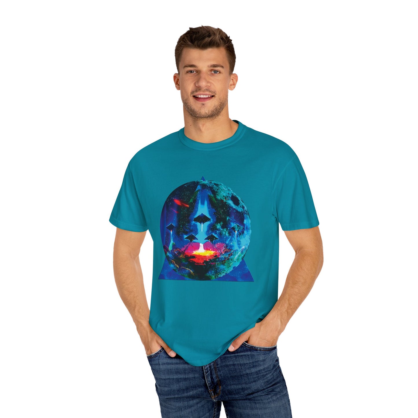 Stingrays Ascension from the Dark Moon Men's Relaxed Fit Midweight T-Shirt