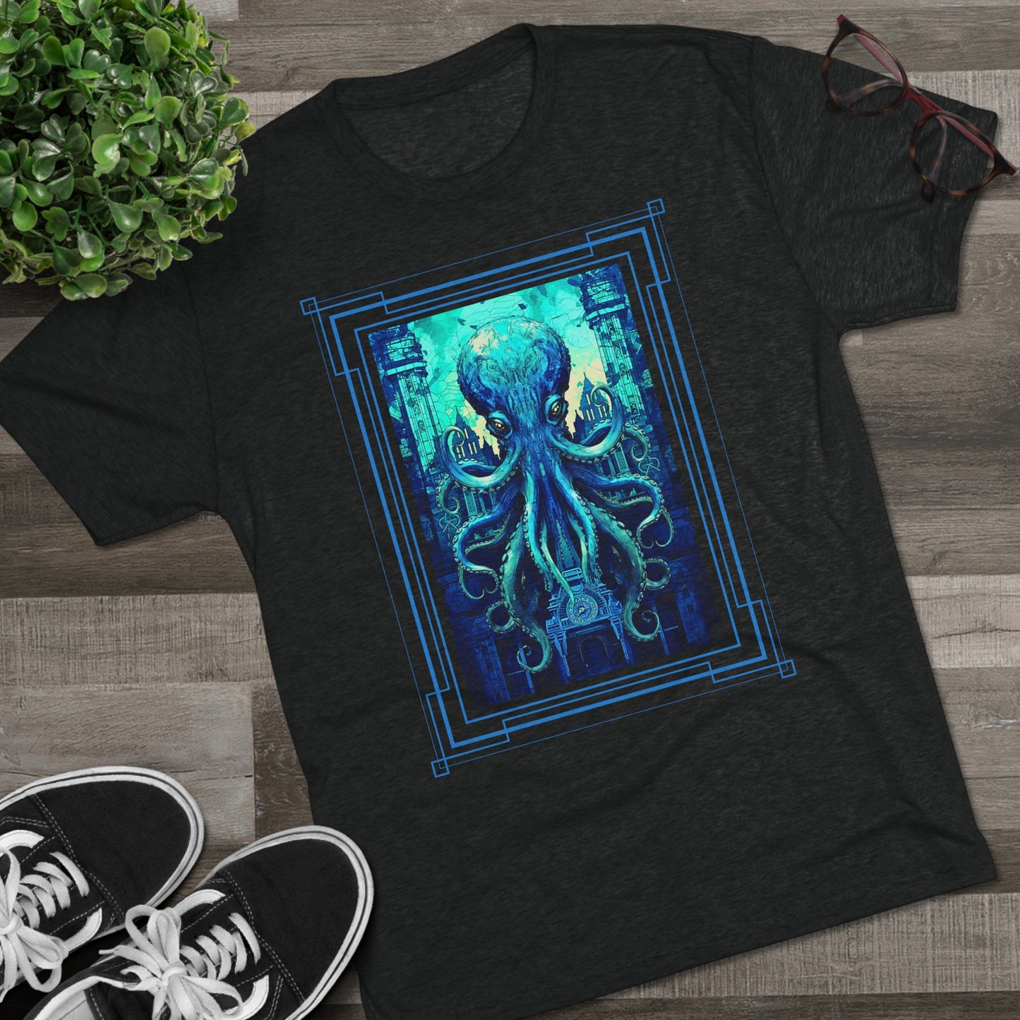 Invasion of the Teal Tentacles Men's Classic Fit Tri-Blend T-Shirt