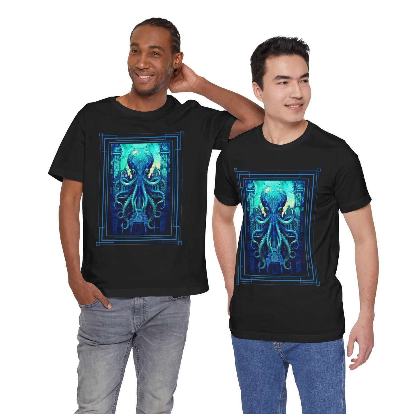 Invasion of the Teal Tentacles Men's Classic Fit Lightweight Jersey T-Shirt