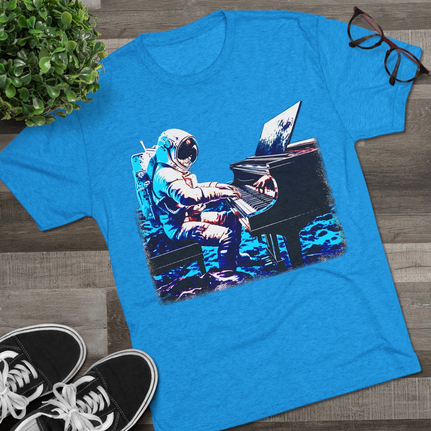 Astronaut's Cosmic Crescendo Men's Classic Fit Tri-Blend T-Shirt