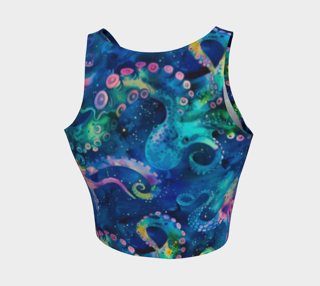 Abstract Space Octopi Cropped Tank Top