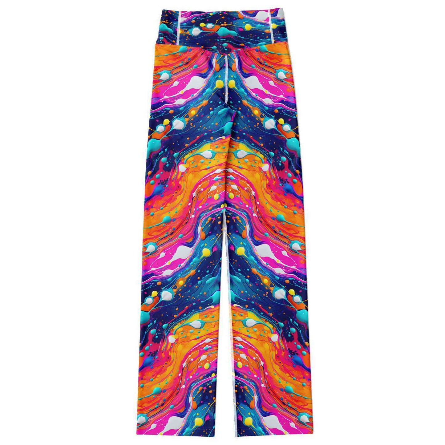 Tangerine Fluid Art Flare Leggings