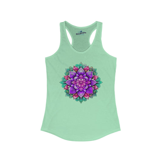 Lotus Ethereal  Vibrant Mandala Women's Racerback Tank