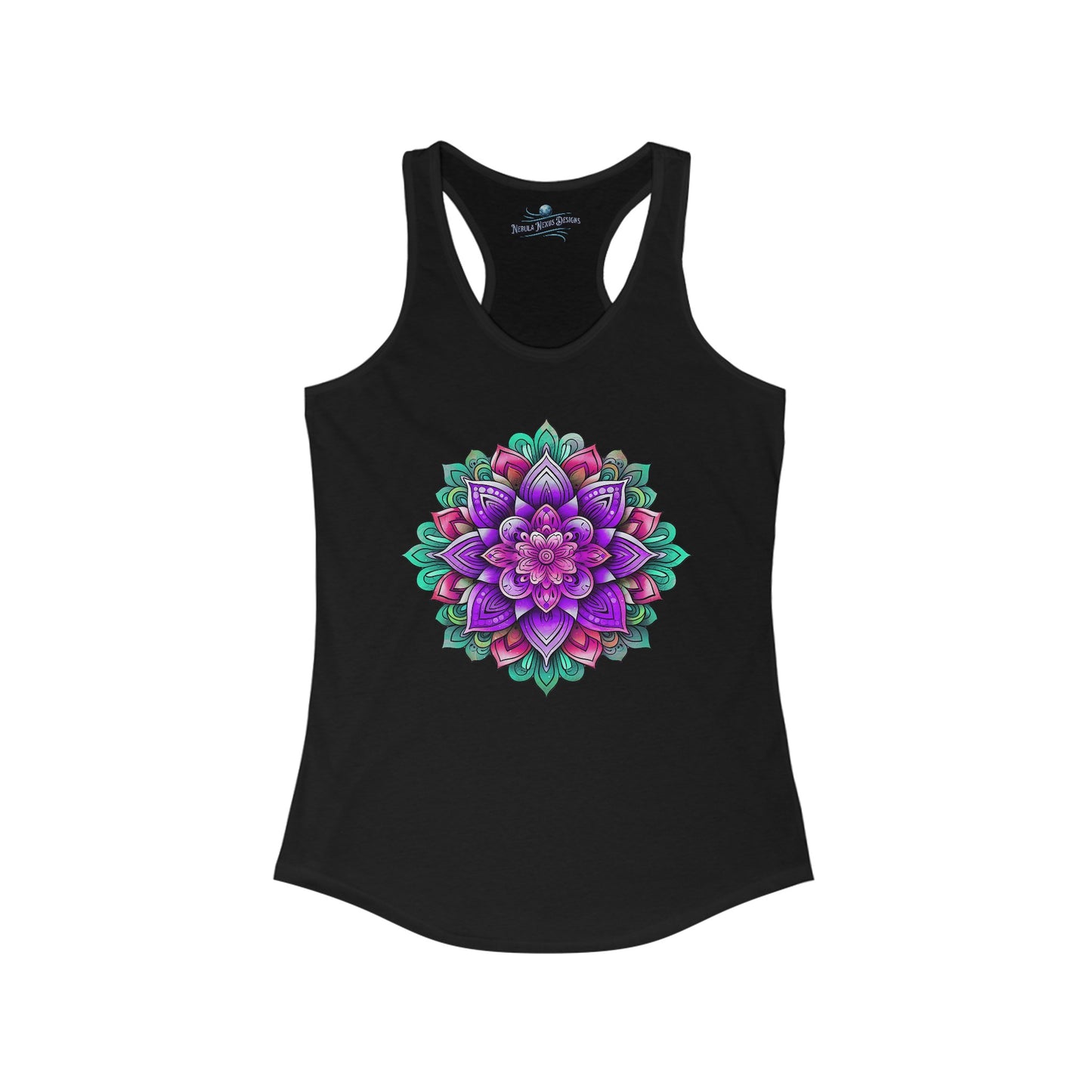 Lotus Ethereal  Vibrant Mandala Women's Racerback Tank