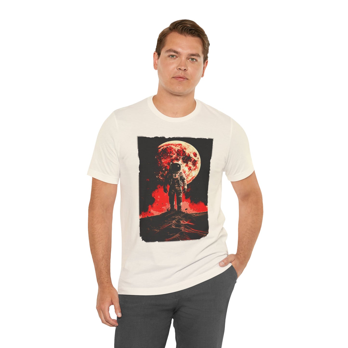 Red Planet Moonlit Space Walk Men's Classic Fit Lightweight Jersey T-Shirt