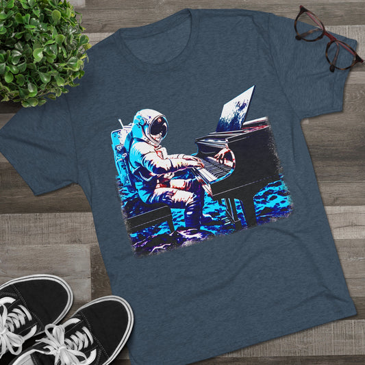 Astronaut's Cosmic Crescendo Men's Classic Fit Tri-Blend T-Shirt