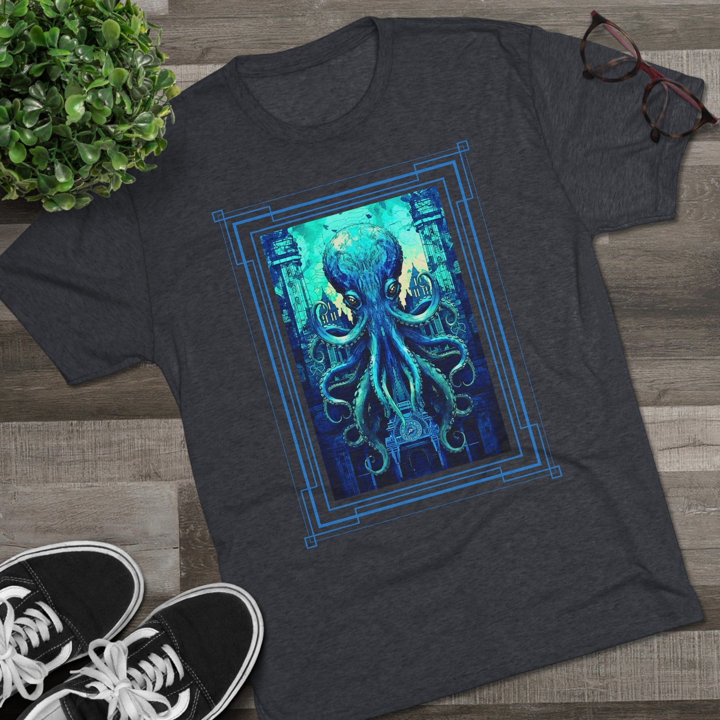 Invasion of the Teal Tentacles Men's Classic Fit Tri-Blend T-Shirt