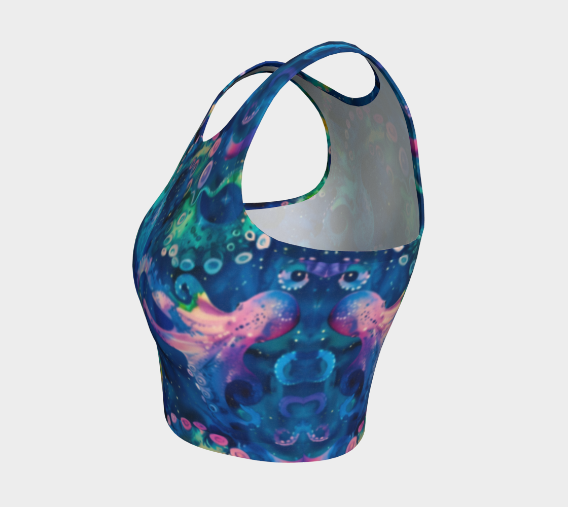 Abstract Space Octopi Cropped Tank Top