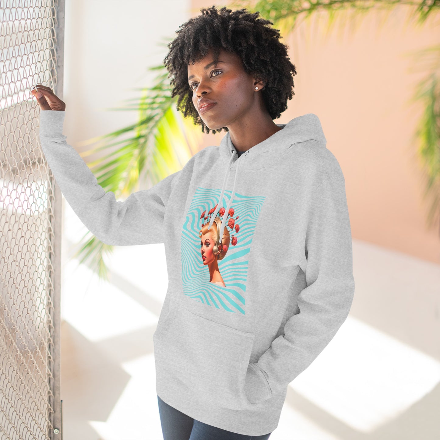 Trippy Dream Girl Three-Panel Fleece Hoodie