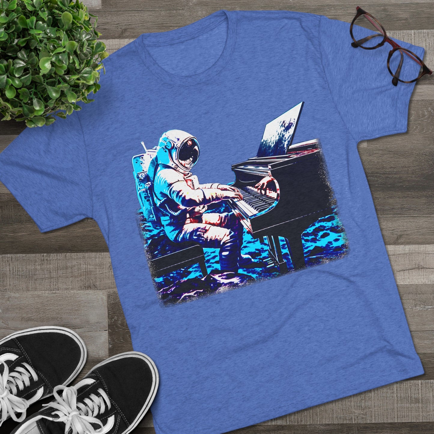 Astronaut's Cosmic Crescendo Men's Classic Fit Tri-Blend T-Shirt