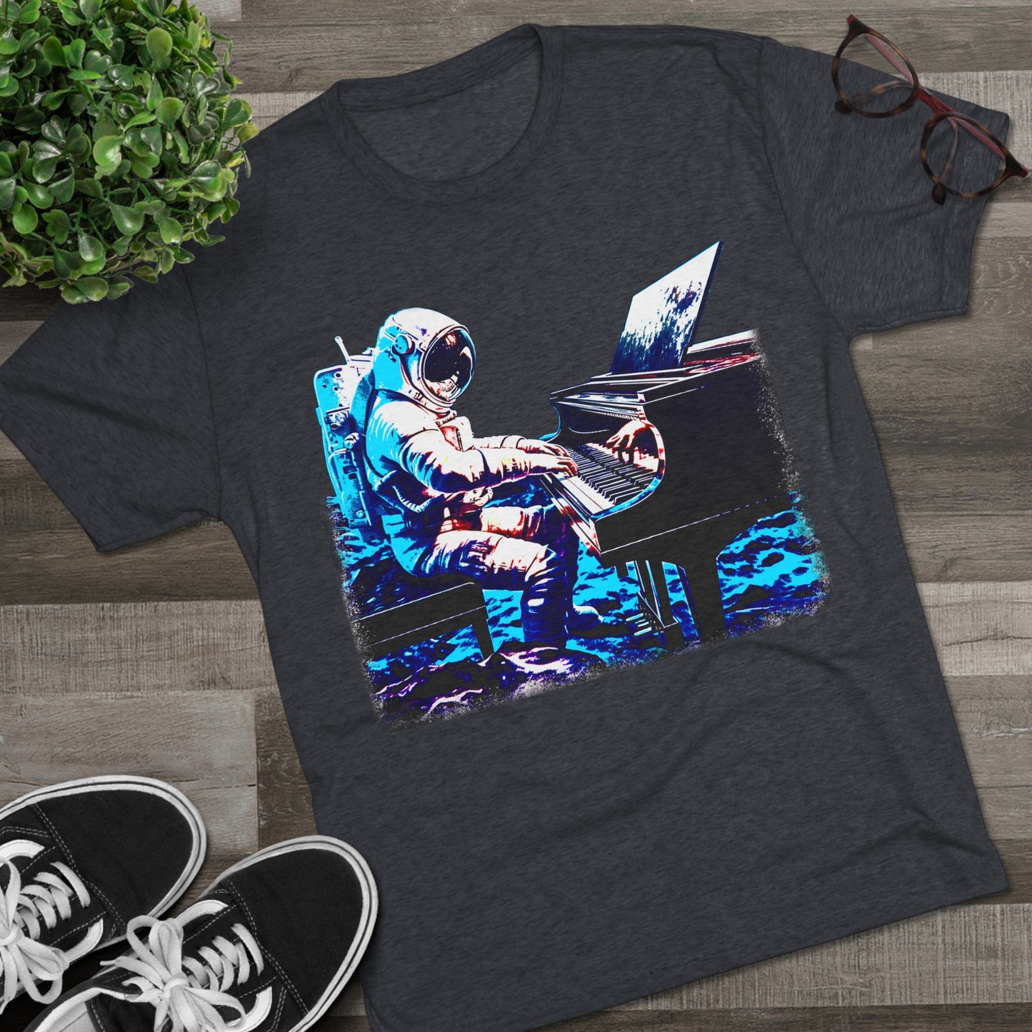 Astronaut's Cosmic Crescendo Men's Classic Fit Tri-Blend T-Shirt