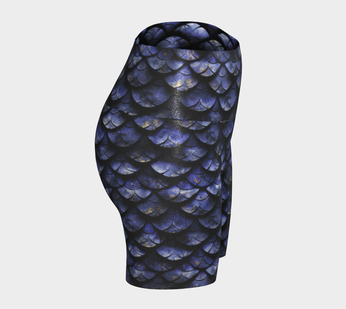 Midnight Dragon Scales Glitter/Performance Yoga Shorts