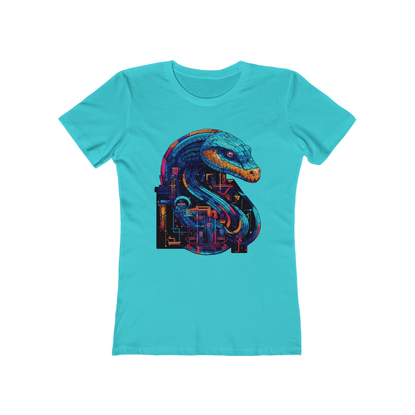 Cyber Snake: Techno Viper of the Digital Realm Women's Fitted T-Shirt