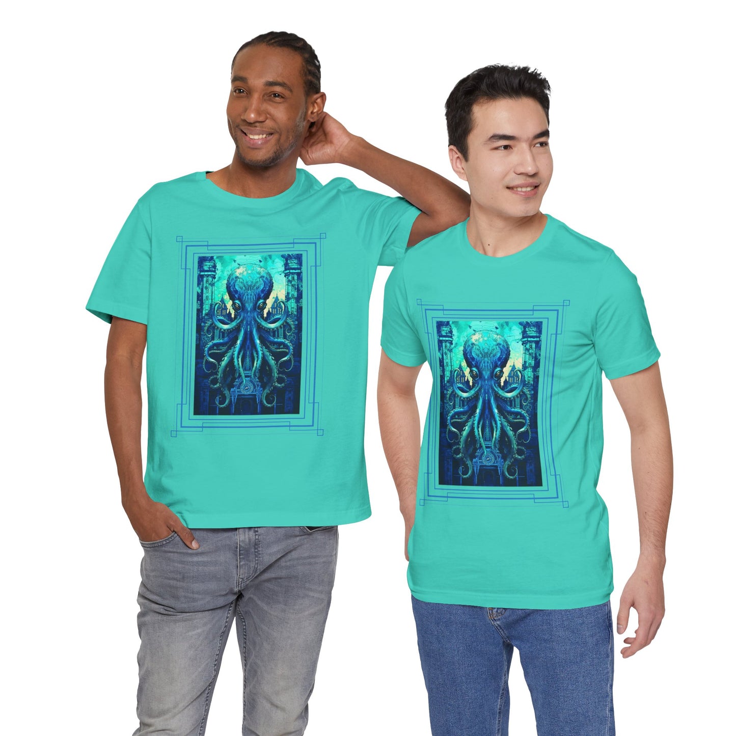 Invasion of the Teal Tentacles Men's Classic Fit Lightweight Jersey T-Shirt