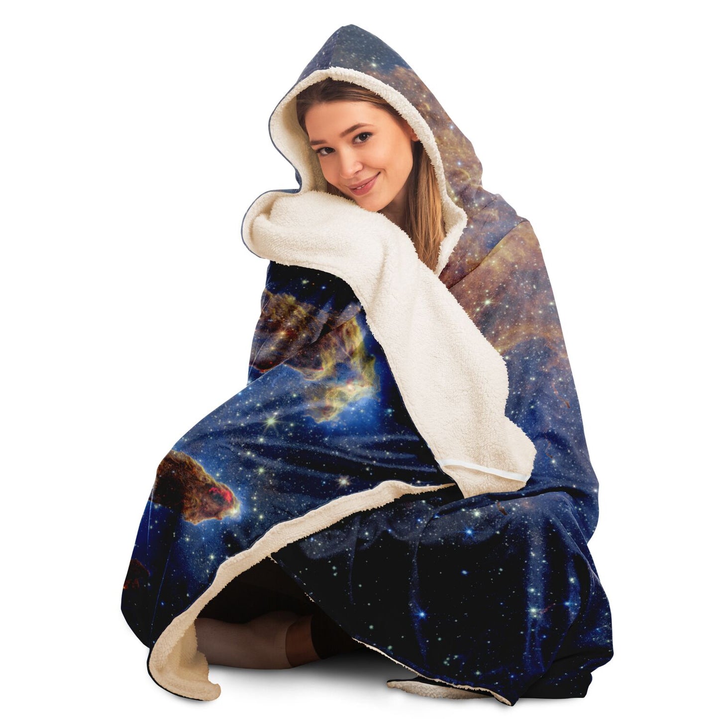 Pillars of Creation JWST Astrophotography Hooded Blanket (Fleece or Sherpa Lined)