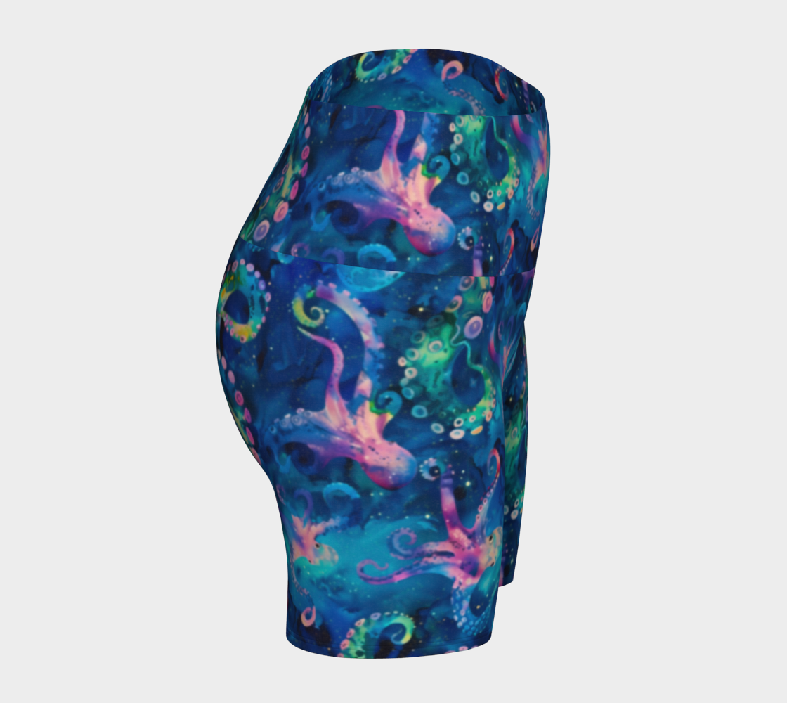 Abstract Space Octopi Yoga Shorts