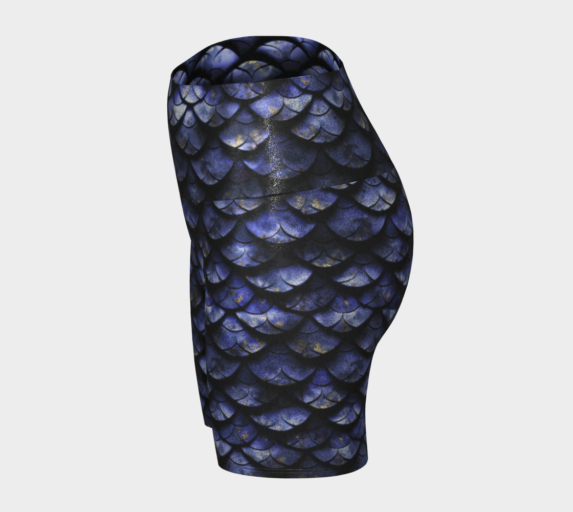 Midnight Dragon Scales Glitter/Performance Yoga Shorts