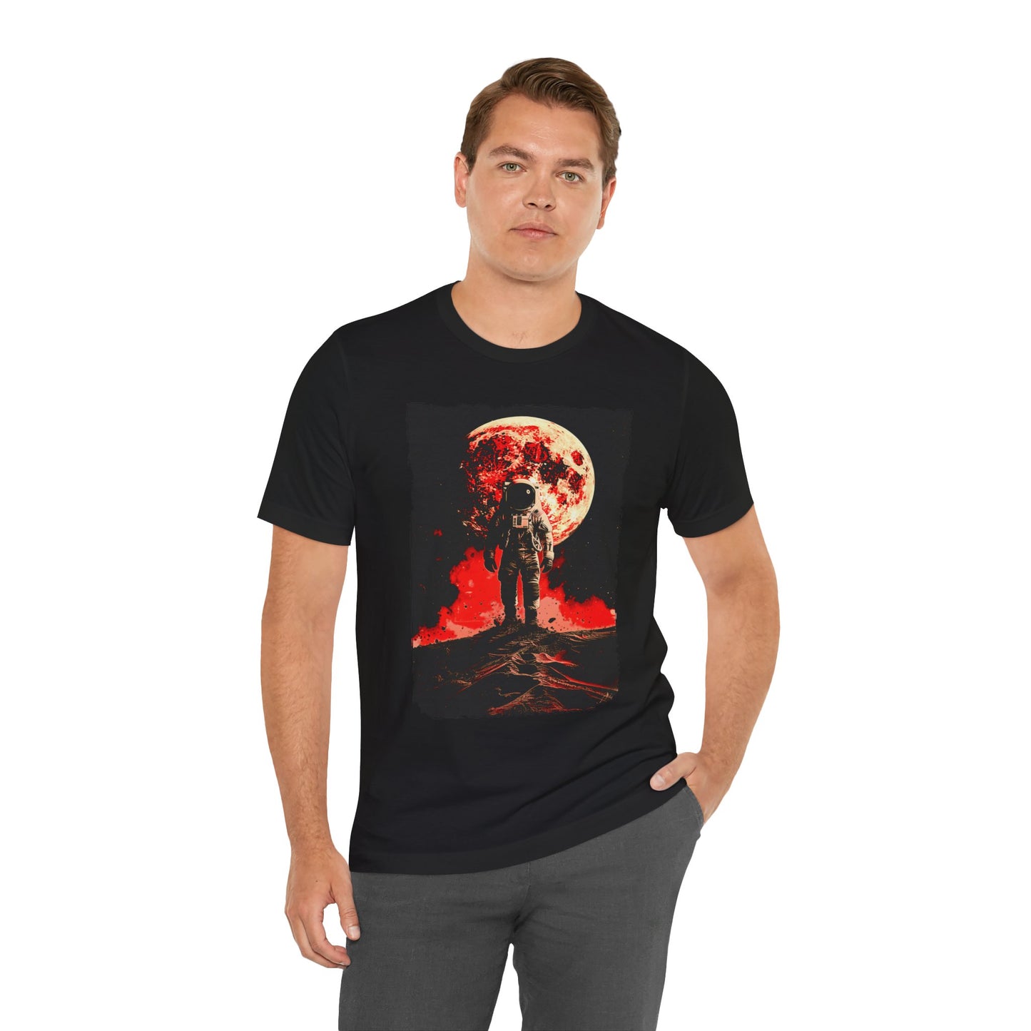 Red Planet Moonlit Space Walk Men's Classic Fit Lightweight Jersey T-Shirt