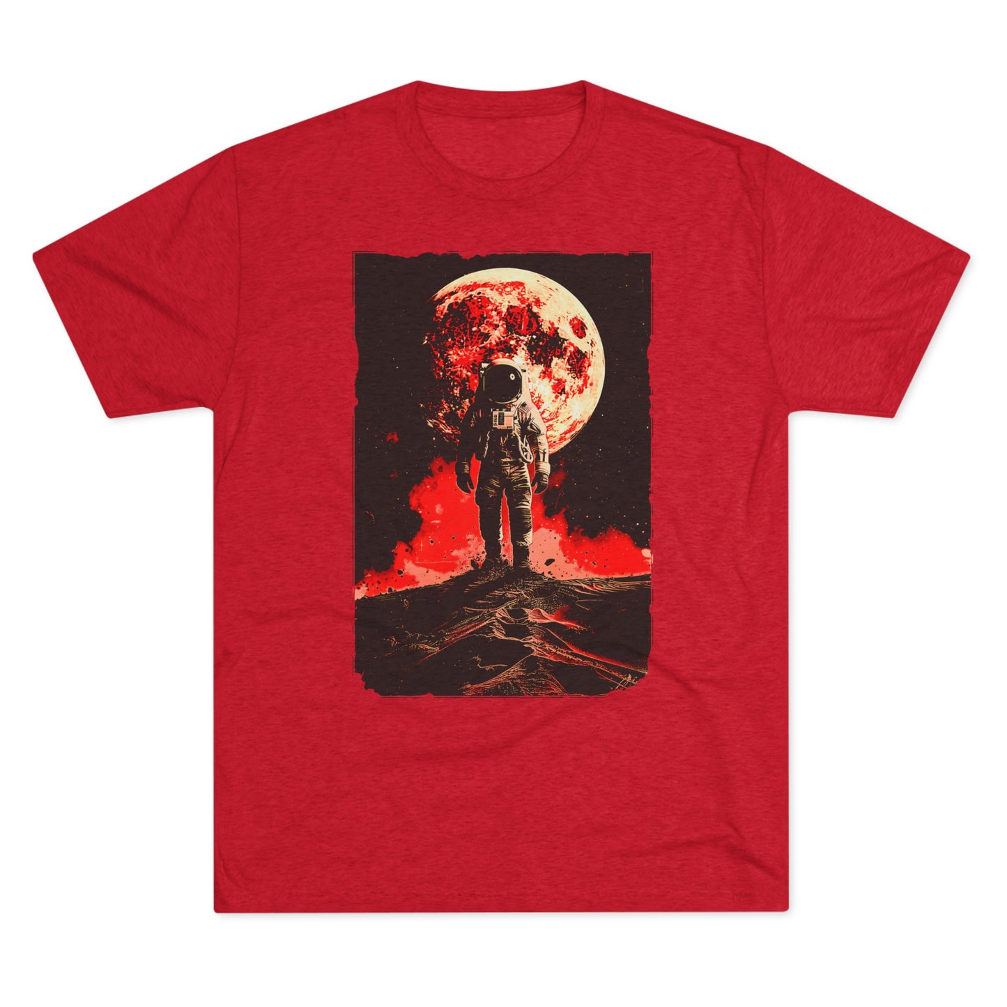 Red Planet Moonlit Space Walk Men's Classic Fit Tri-Blend Crew T-Shirt