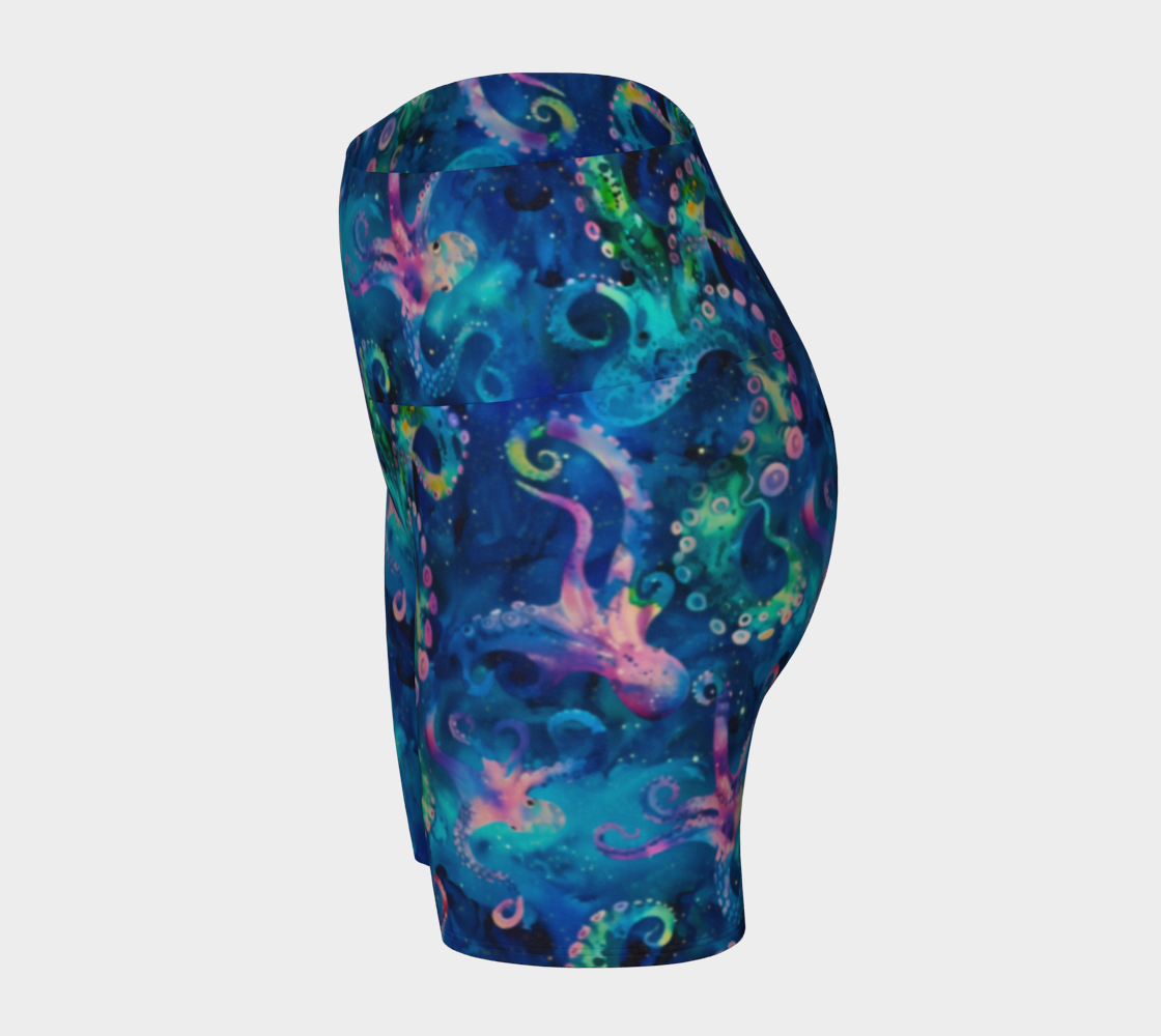 Abstract Space Octopi Yoga Shorts