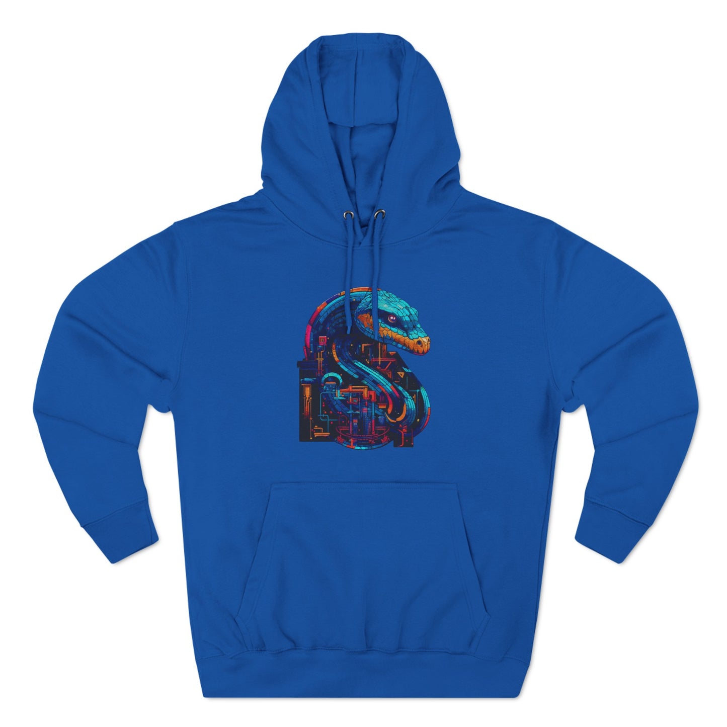 Techno Viper of the Digital Realm Three-Panel Fleece Hoodie