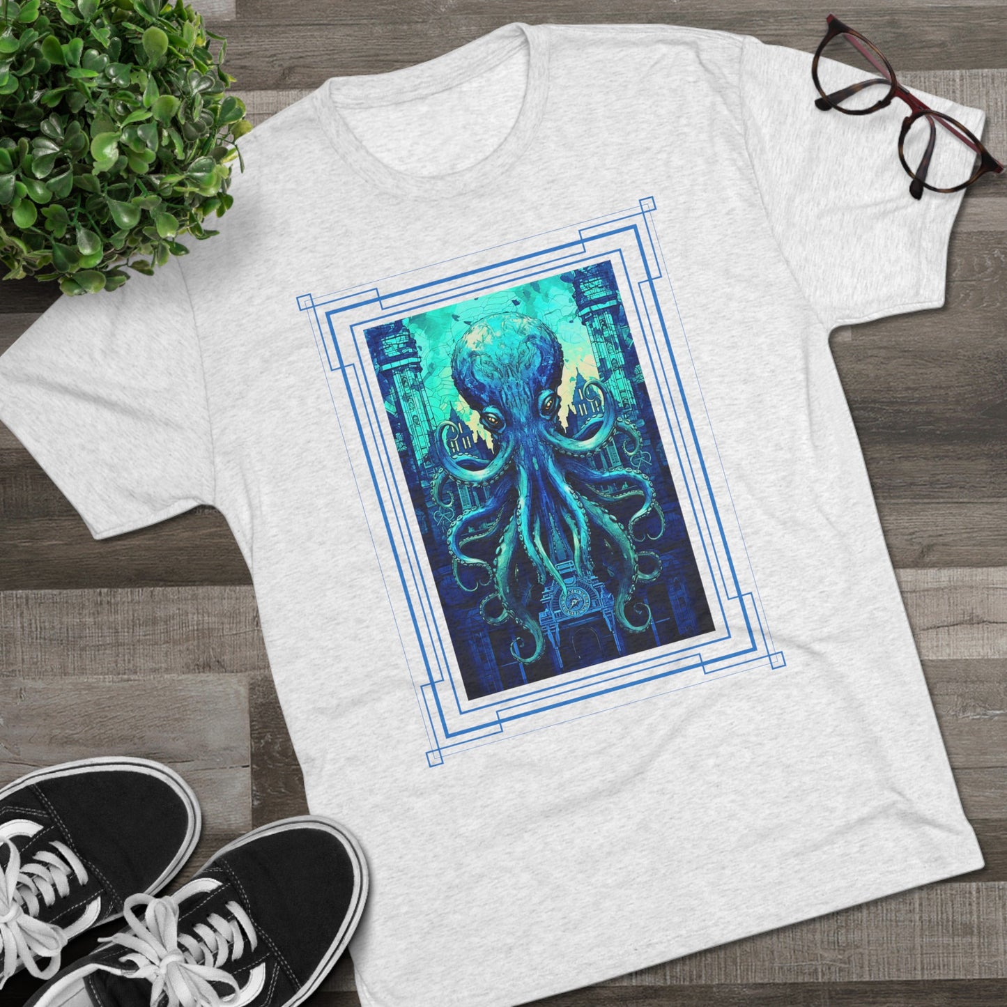 Invasion of the Teal Tentacles Men's Classic Fit Tri-Blend T-Shirt