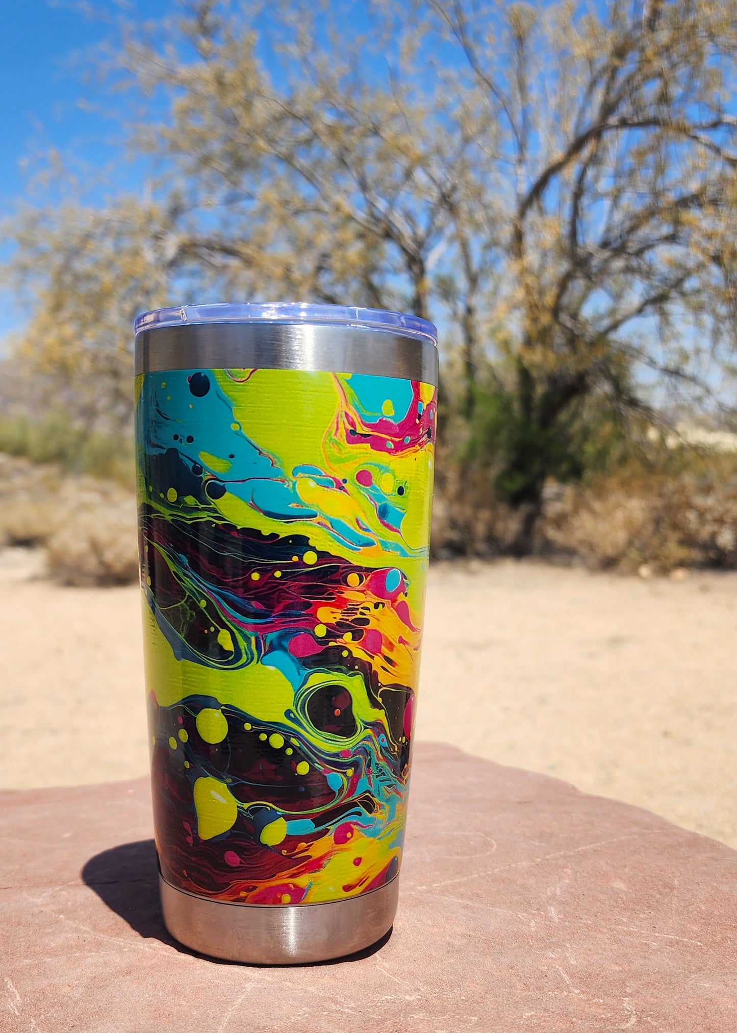 Neon Fluid Art 20 oz. SS Tumbler