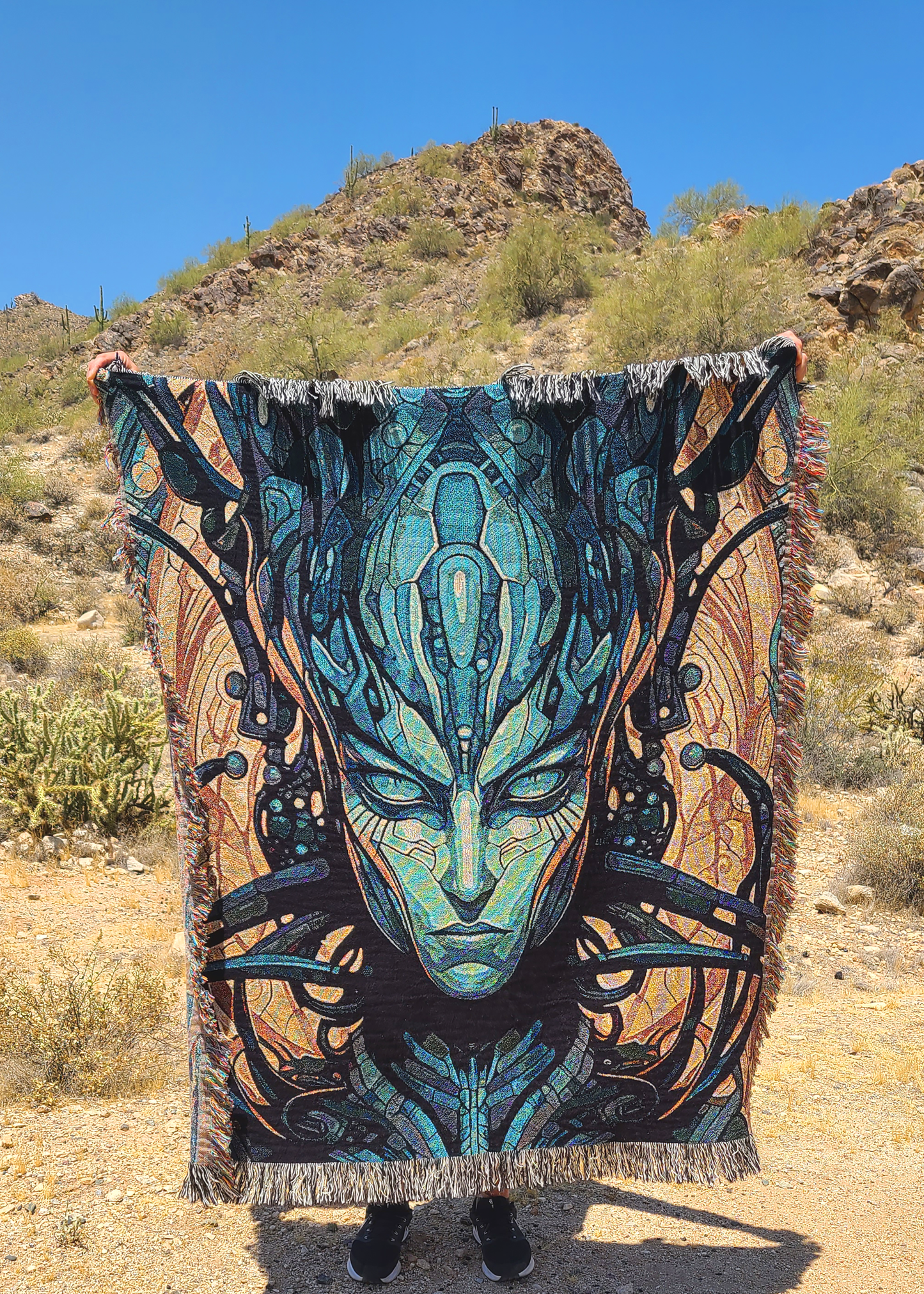 Serket Alien Goddess Woven Blanket