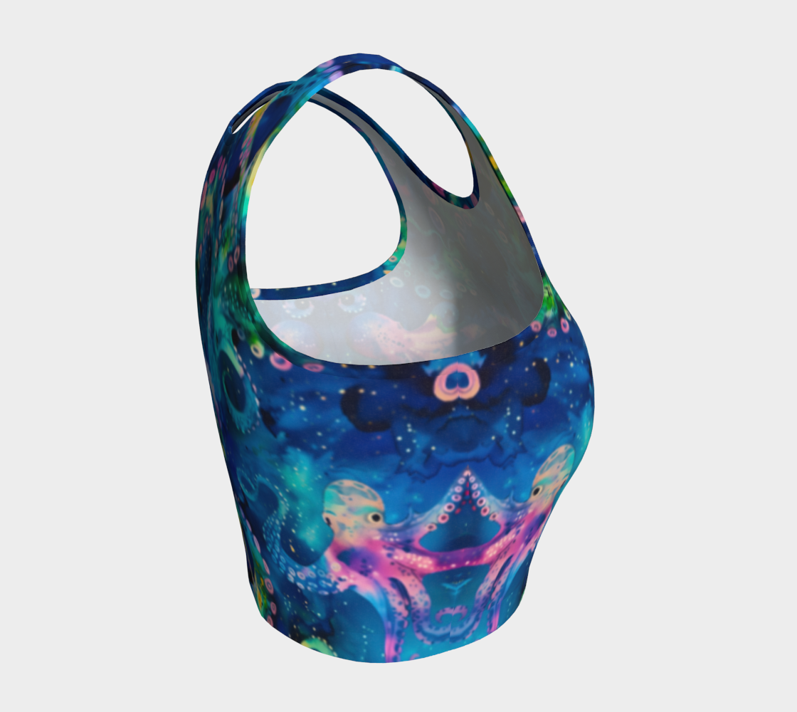 Abstract Space Octopi Cropped Tank Top