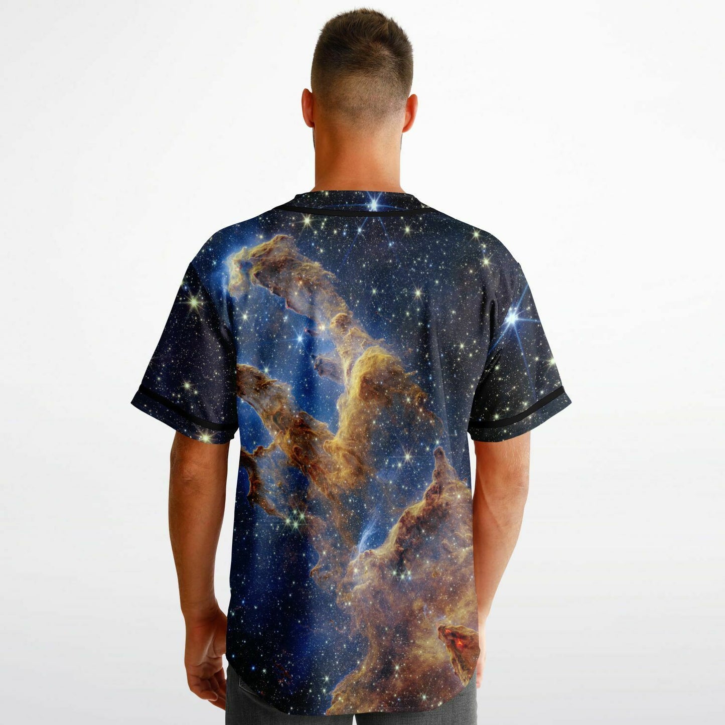 Pillars of Creation and Tarantula Nebula JWST Astrophotography Reversible Baseball Jersey