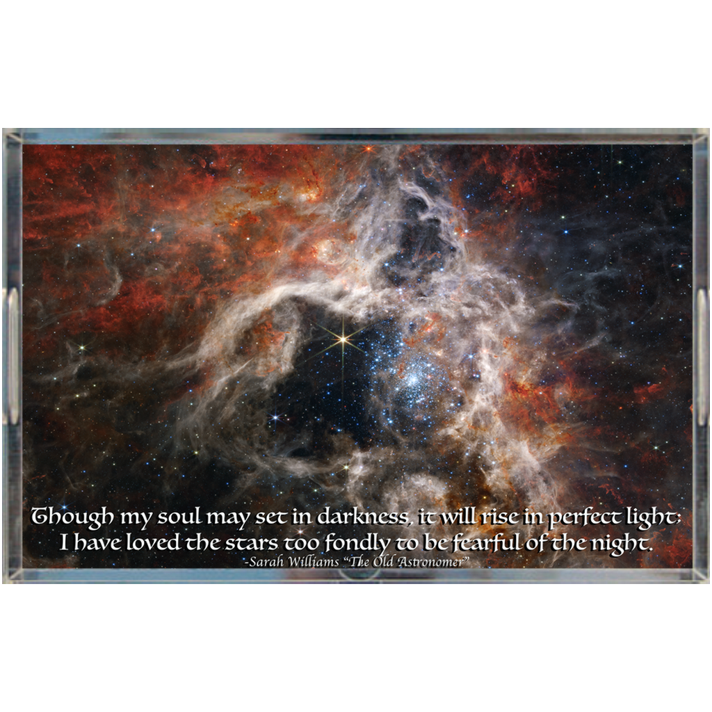 Tarantula Nebula Acrylic Tray with Inspirational Quote (The Old Astronomer)