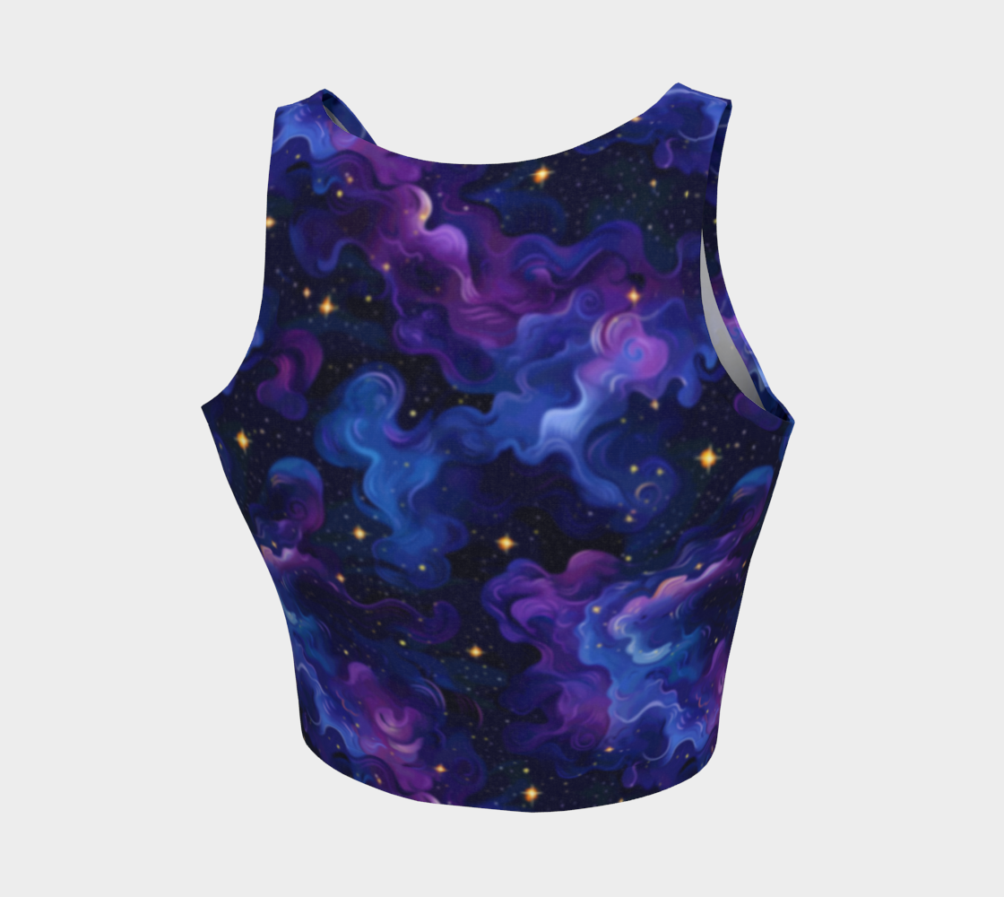 Purple Nebula Dreams Cropped Tank Top