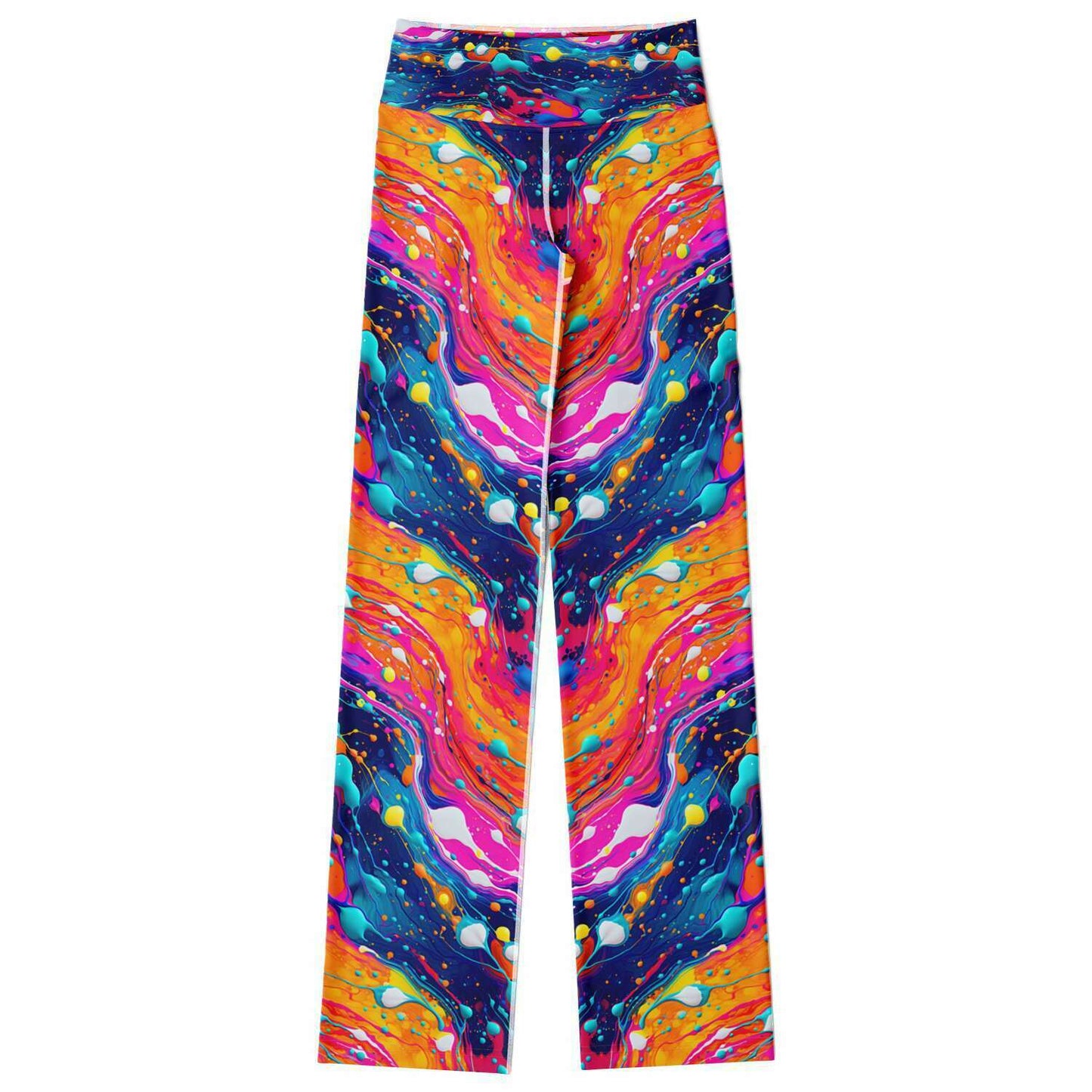 Tangerine Fluid Art Flare Leggings