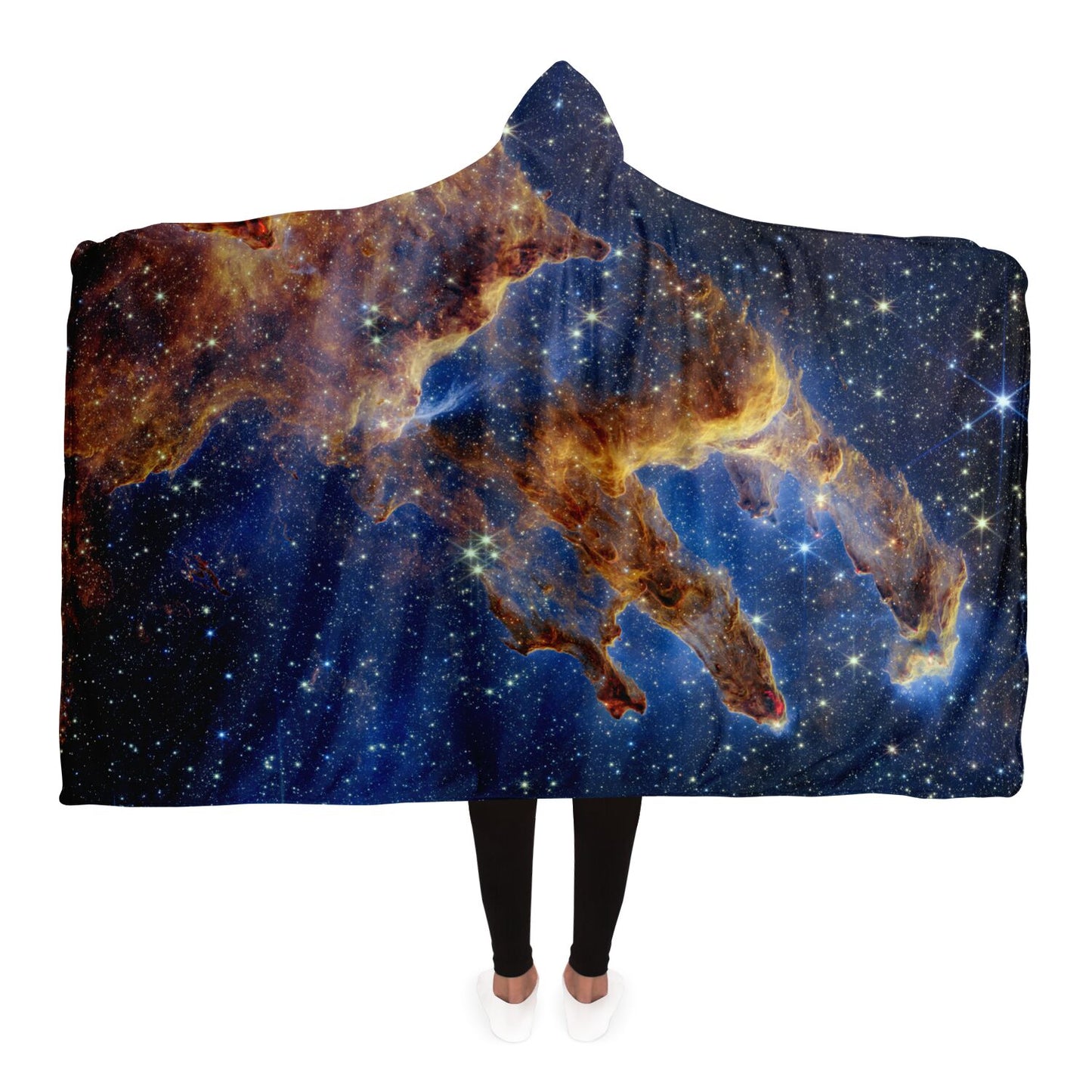 Pillars of Creation JWST Astrophotography Hooded Blanket (Fleece or Sherpa Lined)