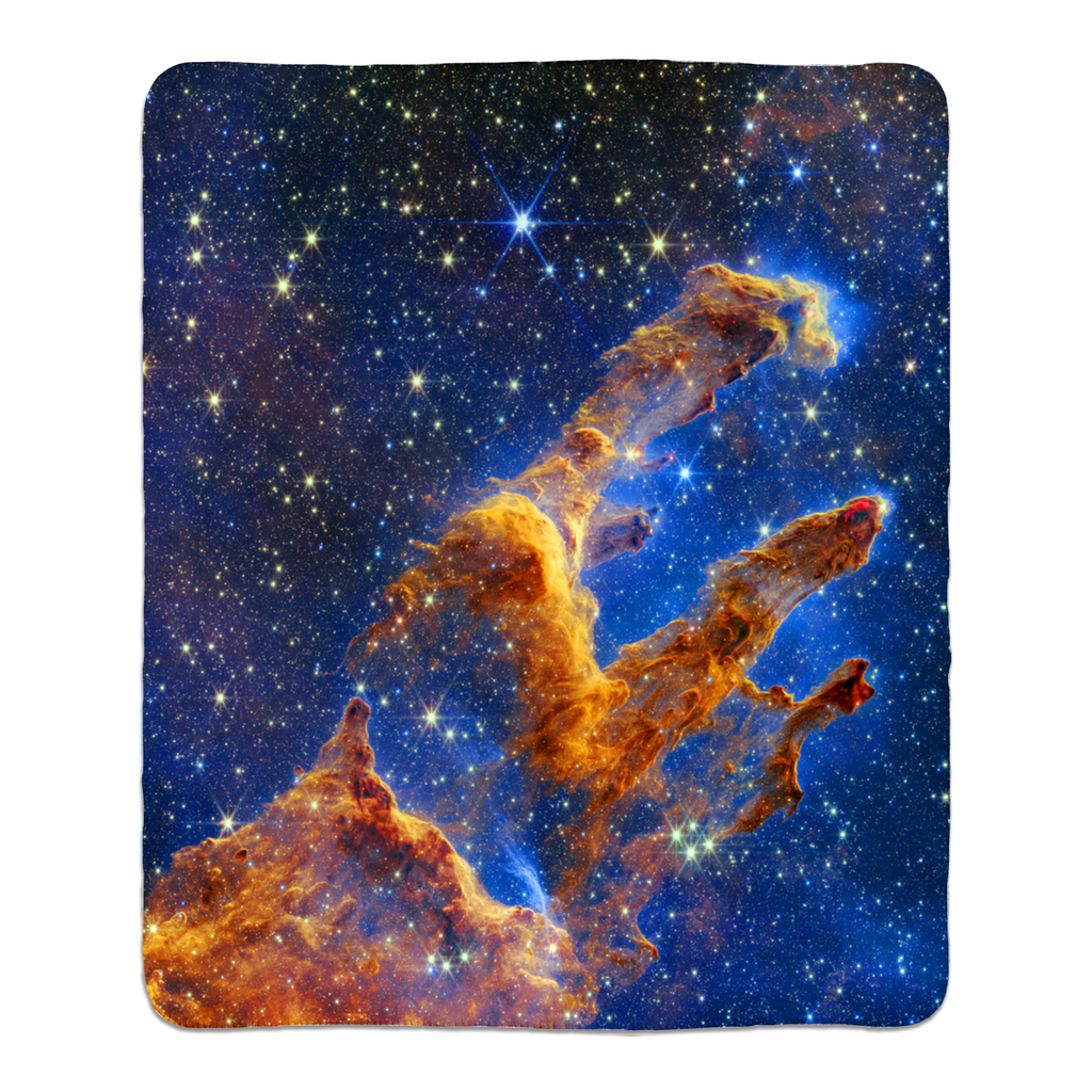 Pillars of Creation JWST Astrophotography Fleece Sherpa Blanket