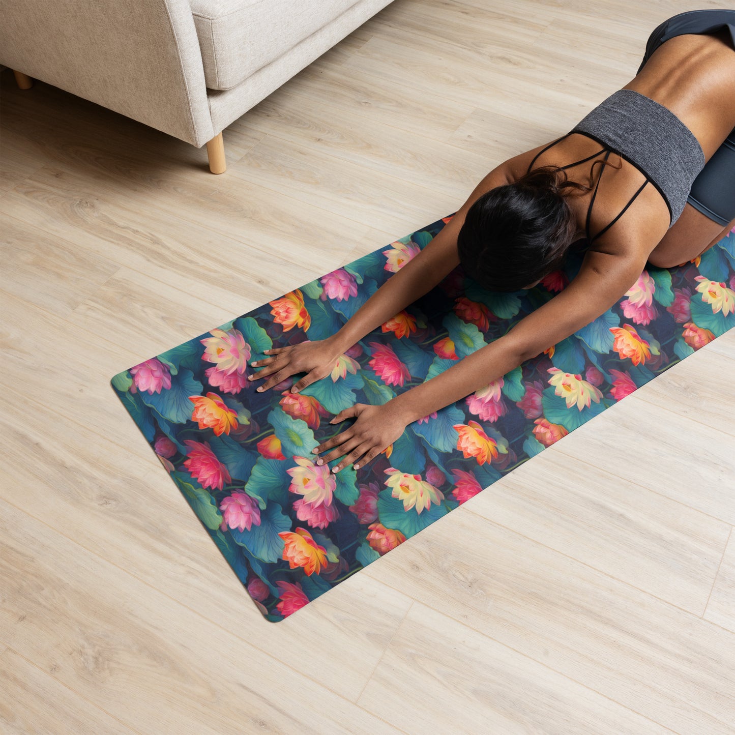 Ethereal Art Nouveau Lotus Yoga Mat