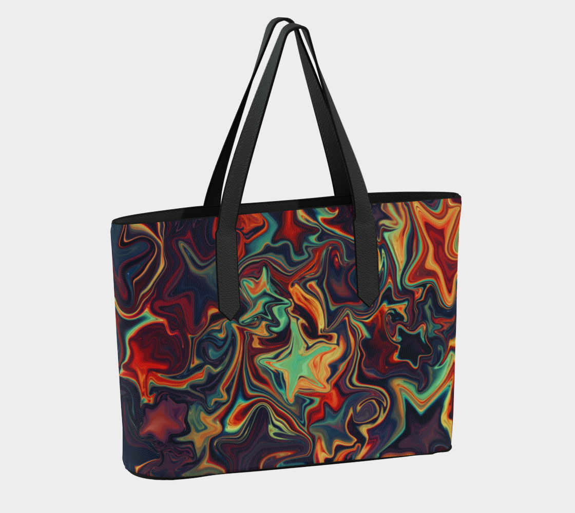 Cosmic Fluidity Vegan Leather Tote Bag