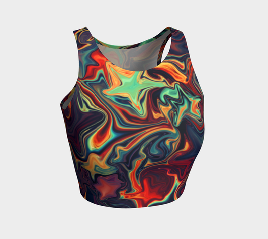 Cosmic Fluidity Athletic Cropped Tank Top